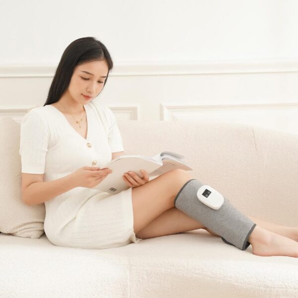 Portable Air Compression Calf Massager – Rechargeable Leg Compression Wrap with Heat Therapy