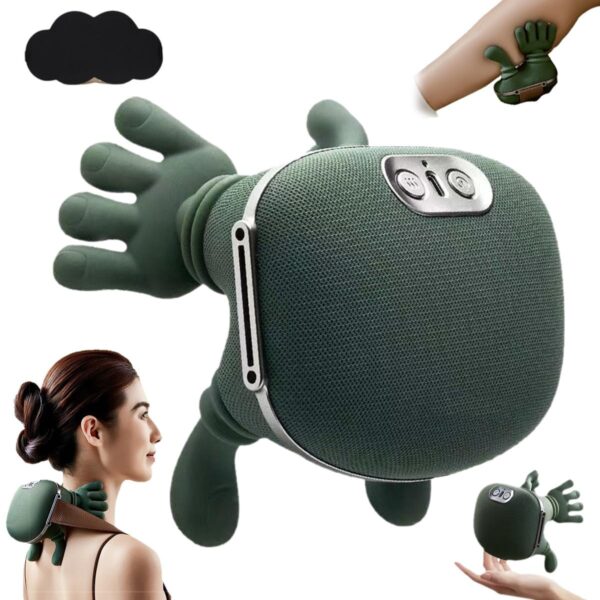 Smart Turtle Neck & Shoulder Massager with Heat – Deep Tissue Electric Shiatsu Massage Pillow