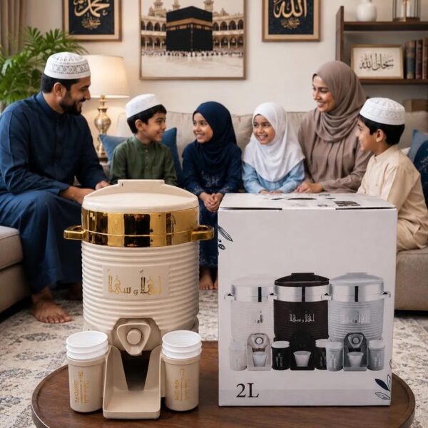 Premium Insulated Arabic Water Cooler Set with Tap – Majlis Serving Dispenser with Cups