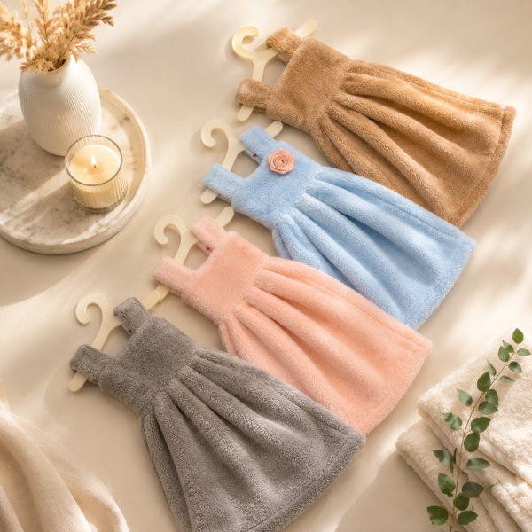 Frock Style Hanging Hand Towel – Ultra Soft Microfiber Kitchen & Bathroom Drying Towel