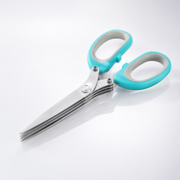 5-Blade Stainless Steel Kitchen Herb Scissors – Multipurpose Vegetable, Herb & Green Onion Cutting Scissors