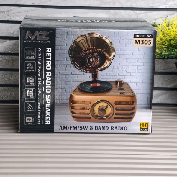 Retro Vintage Bluetooth Radio Speaker M305 – AM/FM/SW Multi-Band Wireless Portable Speaker