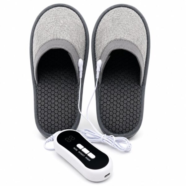Electric Heated Foot Warmer Slippers with Temperature Controller – USB/Powered Foot Heating Pads for Home & Office