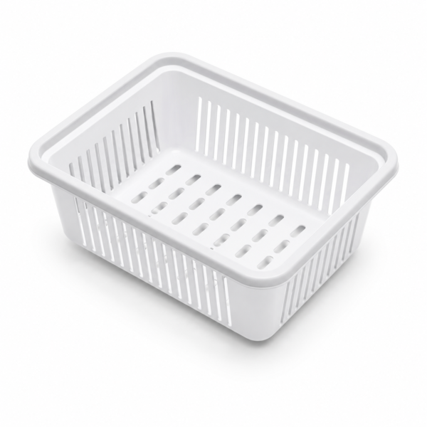 Multipurpose Plastic Storage Basket with Ventilation Holes – Kitchen, Bathroom & Cabinet Organizer