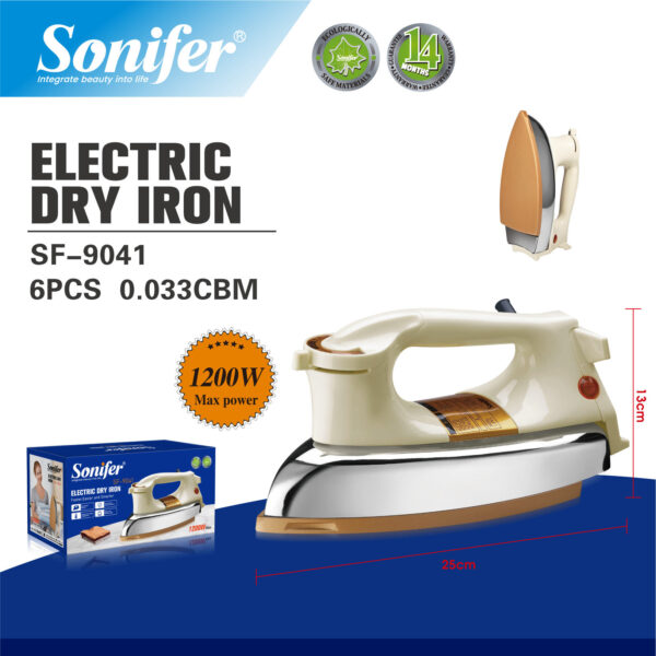 Sonifer SF-9041 Manufacturers Household Non-stick Soleplate Cleaning Heavy Weight Electric Dry Iron