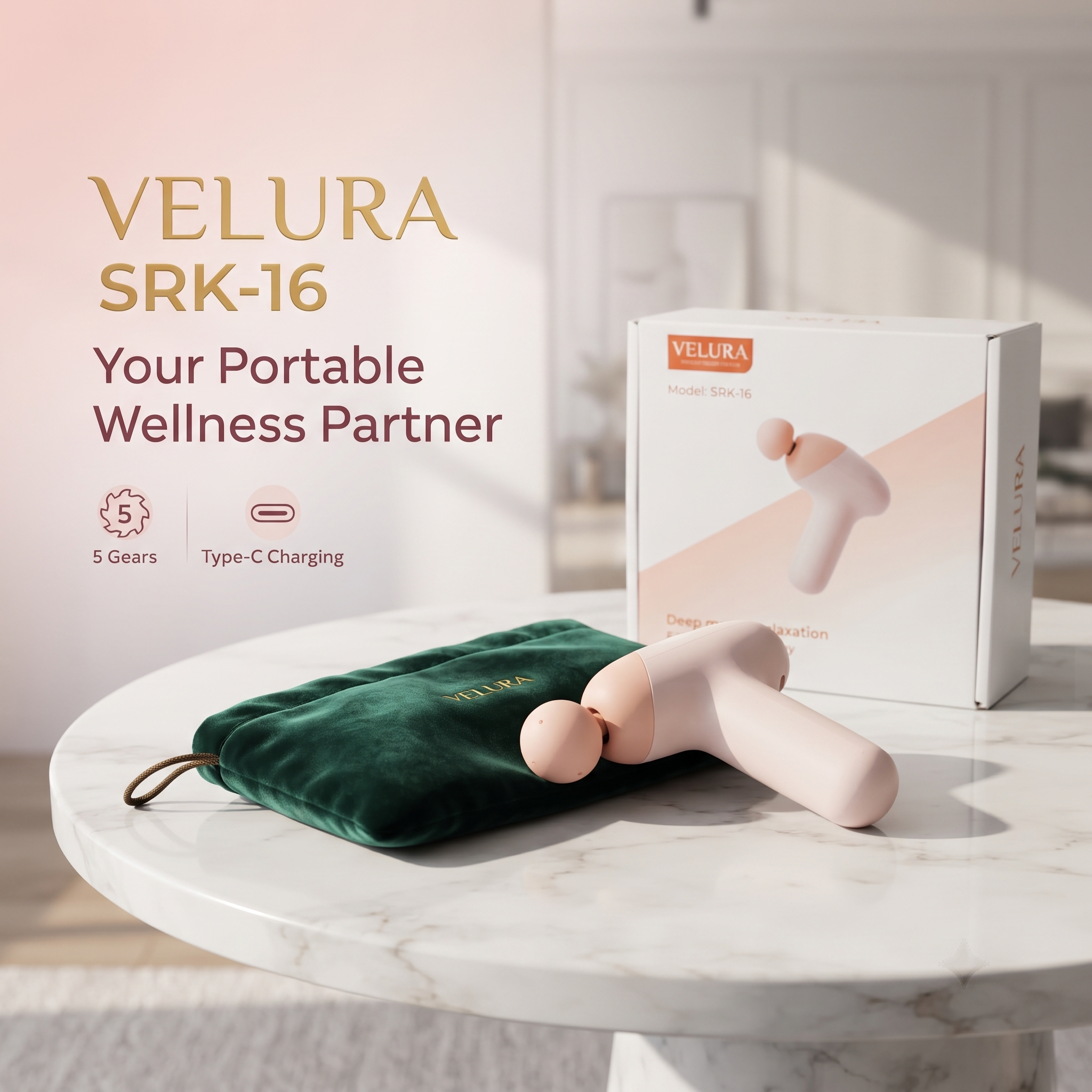 VELURA Modern Wellness Massage Gun